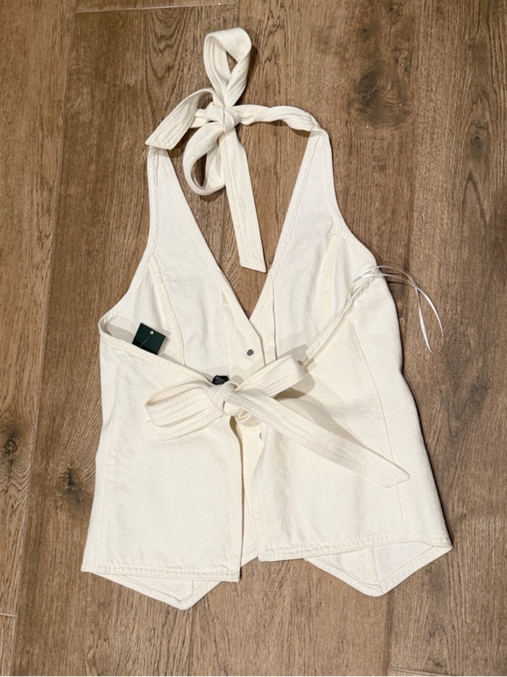 wild fable Cream Halter Button Front Vest Top - Picture 2 of 2